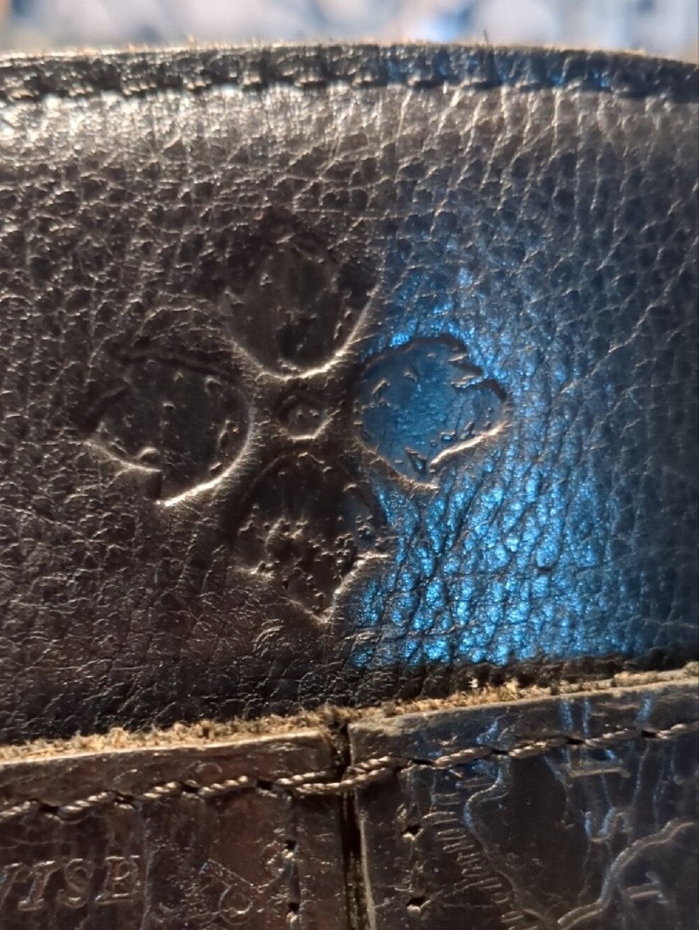 Patricia Nash Classic Black Leather Embossed Tote Bag. - Picture 2 of 12